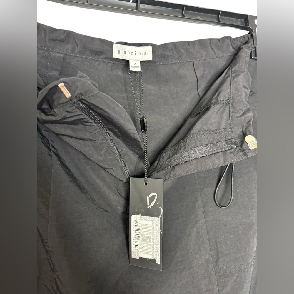 NEW Gianni Bini Leona High Rise Drawstring Tie Cargo Parachute Midi Skirt Size 2 - Picture 4 of 10